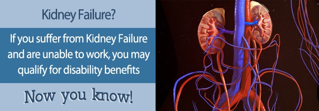 If you cannot work because of kidney failure, you may qualify for Social Security disability benefits.